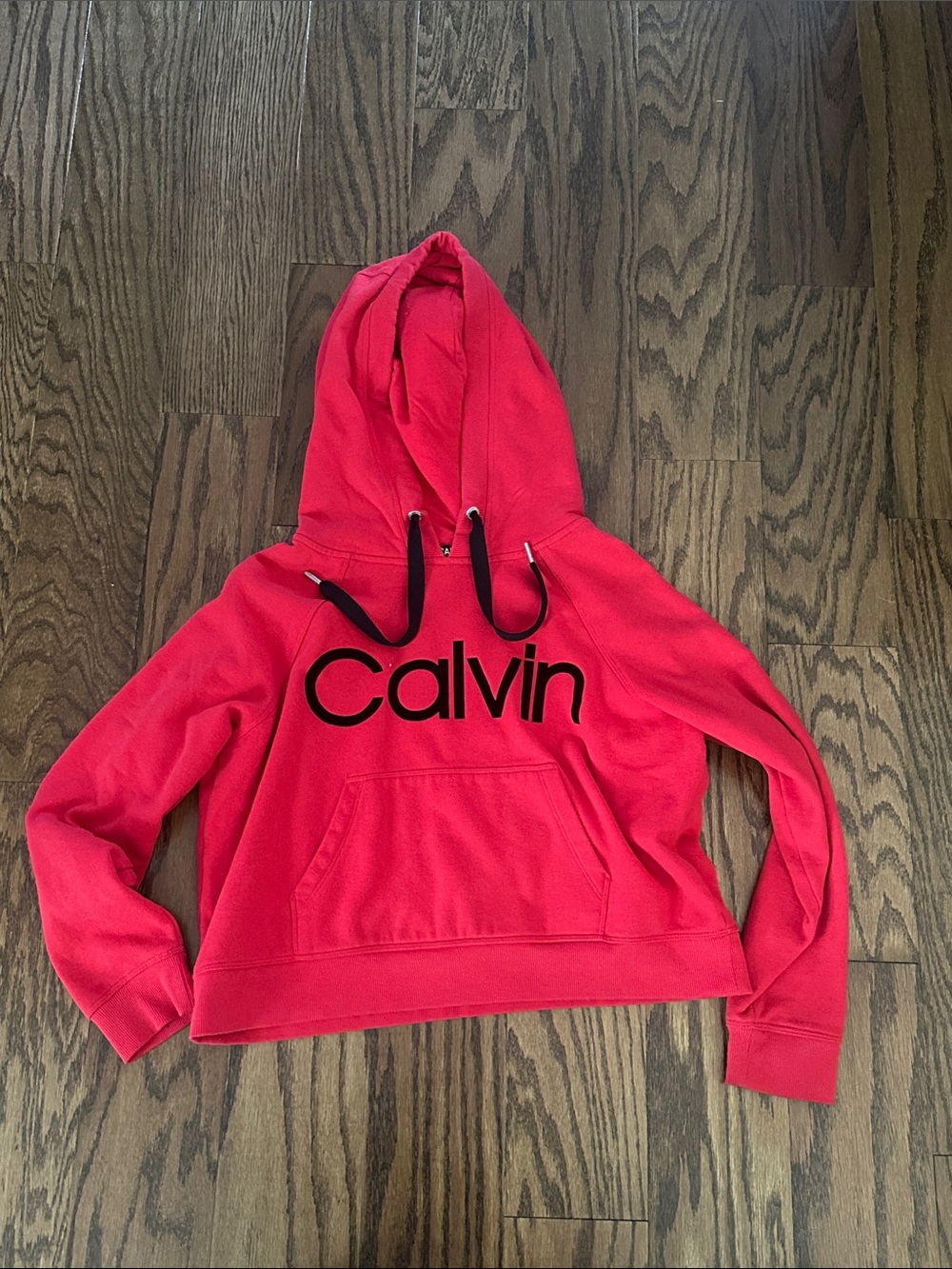 Calvin Klein Red Hooded Pullover Sweatshirt